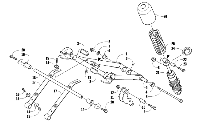 Parts Diagram for Arctic Cat 2010 Z1 TURBO LXR SNOWMOBILE REAR SUSPENSION FRONT ARM ASSEMBLY