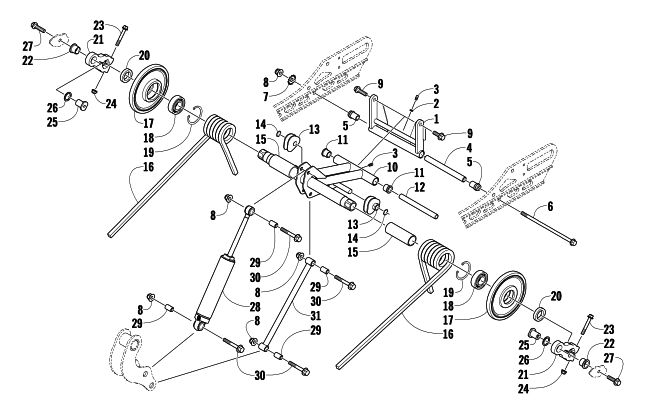 Parts Diagram for Arctic Cat 2010 Z1 TURBO SNOWMOBILE REAR SUSPENSION REAR ARM ASSEMBLY