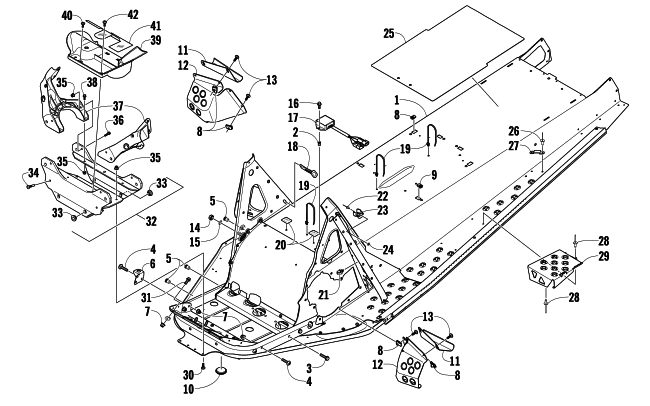 Parts Diagram for Arctic Cat 2010 TZ1 TURBO LXR LE SNOWMOBILE CHASSIS ASSEMBLY