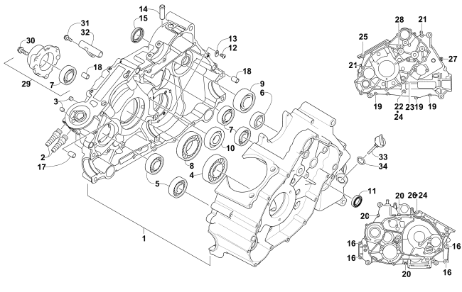 Parts Diagram for Arctic Cat 2010 700 H1 EFI 4X4 AUTOMATIC MUD PRO ATV CRANKCASE ASSEMBLY (ENGINE SERIAL NO. 0700AD0010060 AND UP)
