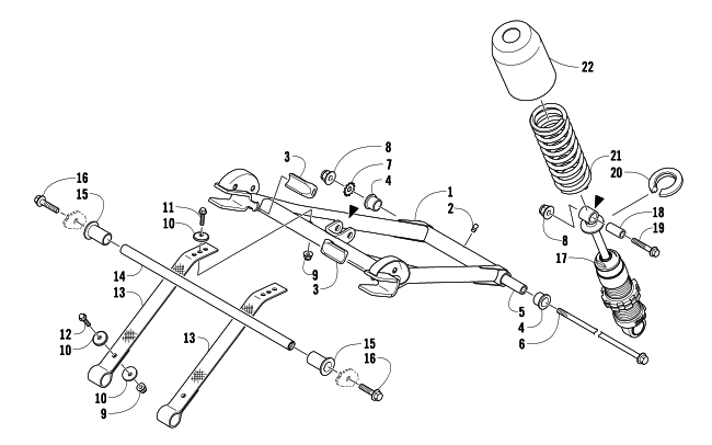 Parts Diagram for Arctic Cat 2010 Z1 TURBO EXT SNOWMOBILE REAR SUSPENSION FRONT ARM ASSEMBLY