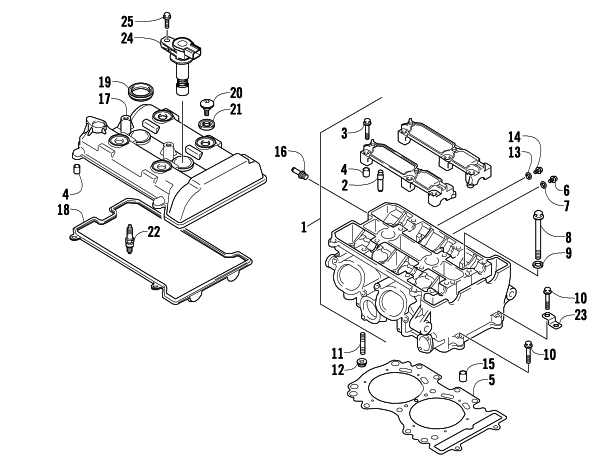 Parts Diagram for Arctic Cat 2013 TZ1 LXR SNOWMOBILE CYLINDER HEAD ASSEMBLY