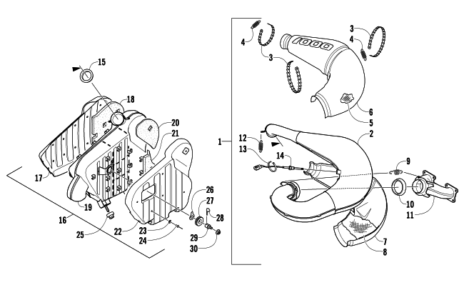 Parts Diagram for Arctic Cat 2010 CFR1000 SNOWMOBILE EXHAUST ASSEMBLY