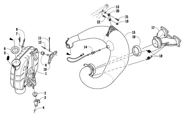 Parts Diagram for Arctic Cat 2010 600 SNO PRO CROSS COUNTRY SNOWMOBILE EXHAUST ASSEMBLY