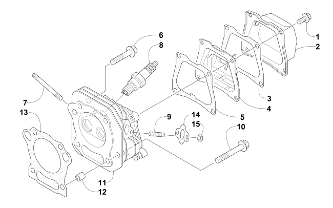 Parts Diagram for Arctic Cat 2016 ZR 120 SNOWMOBILE CYLINDER AND AIR BREATHER ASSEMBLY