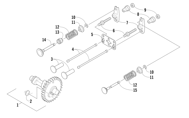 Parts Diagram for Arctic Cat 2010 AC 120 SNO PRO SNOWMOBILE CAMSHAFT AND VALVE ASSEMBLY