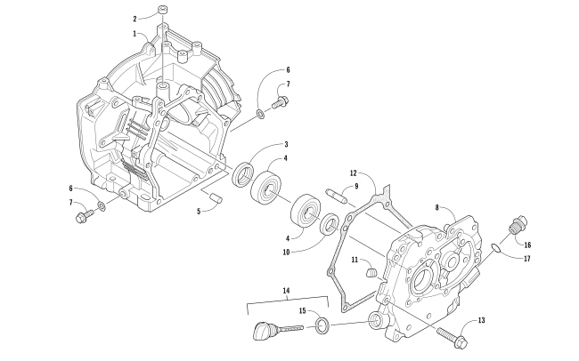 Parts Diagram for Arctic Cat 2013 AC SNO PRO 120 SNOWMOBILE CRANKCASE/COVER ASSEMBLY