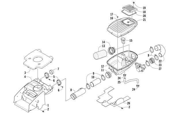 Parts Diagram for Arctic Cat 2012 TRV 450 GT ATV AIR INTAKE ASSEMBLY