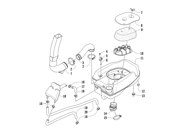 Parts Diagram for Arctic Cat 2016 1000 MUD PRO SE EPS ATV AIR INTAKE ASSEMBLY