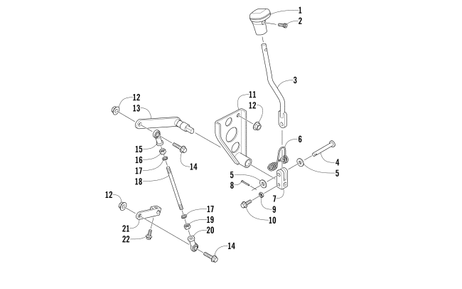 Parts Diagram for Arctic Cat 2014 300 2X4 UTILITY ATV SHIFT LEVER ASSEMBLY