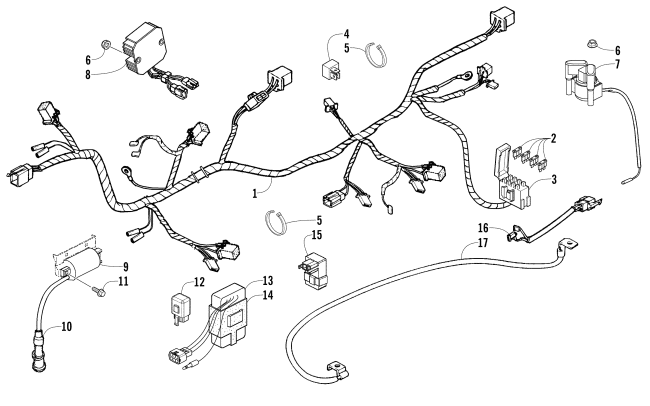 Parts Diagram for Arctic Cat 2014 300 2X4 UTILITY ATV WIRING HARNESS ASSEMBLY