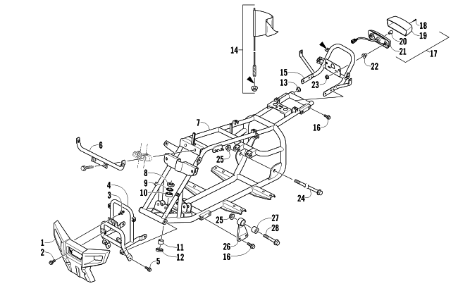 Parts Diagram for Arctic Cat 2015 90 2X4 UTILITY ATV FRAME AND RELATED PARTS ASSEMBLY