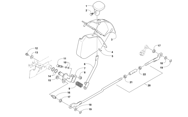 Parts Diagram for Arctic Cat 2013 1000 MUD PRO ATV SHIFT LEVER ASSEMBLY