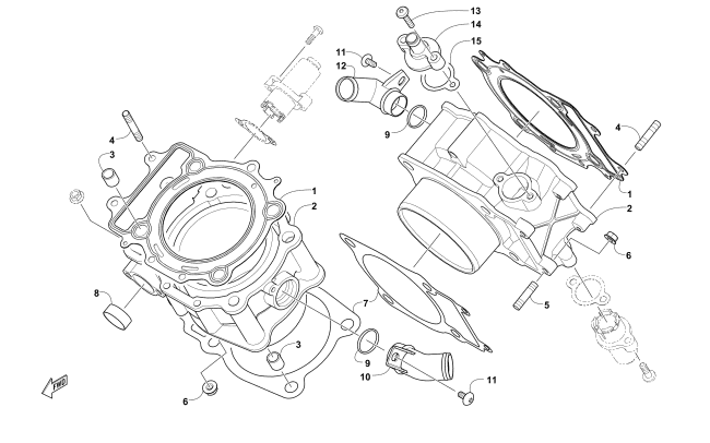 Parts Diagram for Arctic Cat 2011 1000s H2 EFI ATV CYLINDER ASSEMBLY