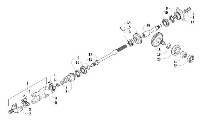 Parts Diagram for Arctic Cat 2012 TRV 1000 CRUISER ATV SECONDARY DRIVE ASSEMBLY