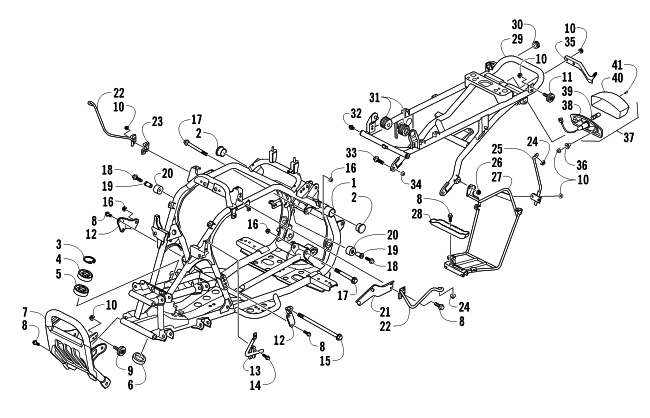 Parts Diagram for Arctic Cat 2015 300 DVX CAT ATV FRAME, TAILLIGHT, AND RELATED PARTS ASSEMBLY