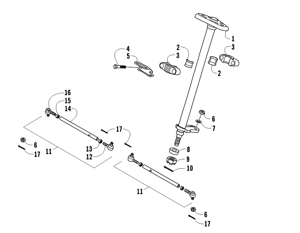 Parts Diagram for Arctic Cat 2015 300 DVX ATV STEERING ASSEMBLY