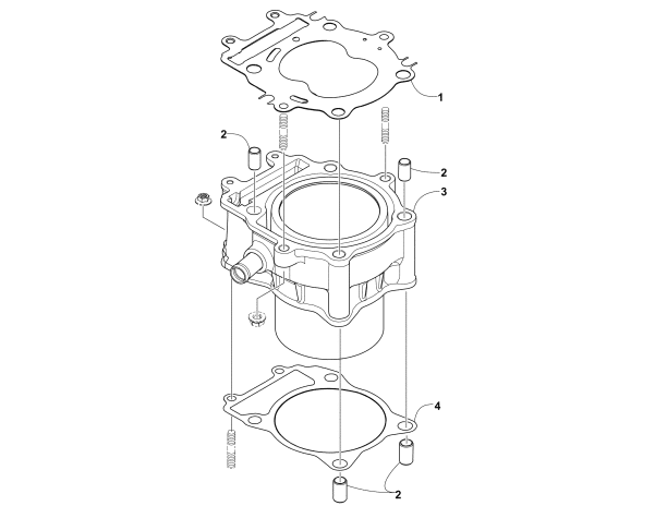 Parts Diagram for Arctic Cat 2012 425 CR ATV CYLINDER ASSEMBLY