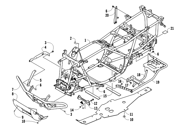 Parts Diagram for Arctic Cat 2011 TRV 550s H1 EFI GT ATV FRAME AND RELATED PARTS