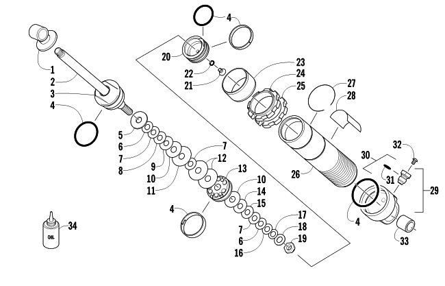 Parts Diagram for Arctic Cat 2011 CF8 SNO PRO SNOWMOBILE REAR SUSPENSION FRONT ARM SHOCK ABSORBER