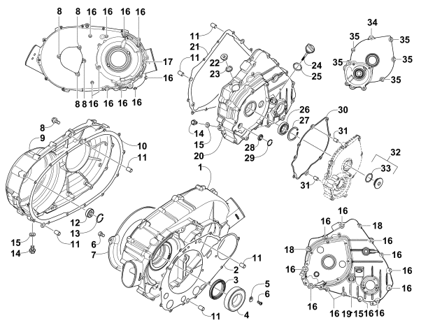 Parts Diagram for Arctic Cat 2017 500 ATV CLUTCH/DRIVE BELT/MAGNETO COVER ASSEMBLY
