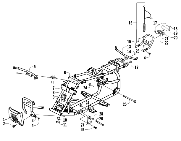 Parts Diagram for Arctic Cat 2010 90 2X4 DVX ATV FRAME AND RELATED PARTS ASSEMBLY
