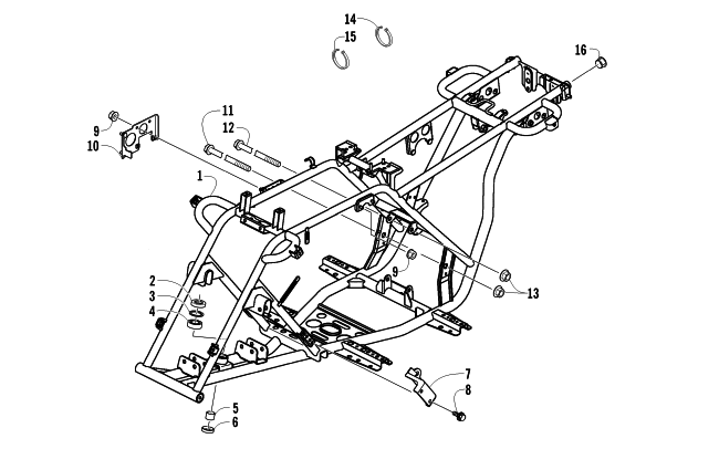Parts Diagram for Arctic Cat 2010 150 2X4 UTILITY ATV FRAME AND RELATED PARTS ASSEMBLY