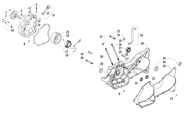 Parts Diagram for Arctic Cat 2015 150 UTILITY ATV RIGHT CRANKCASE AND COVER ASSEMBLY