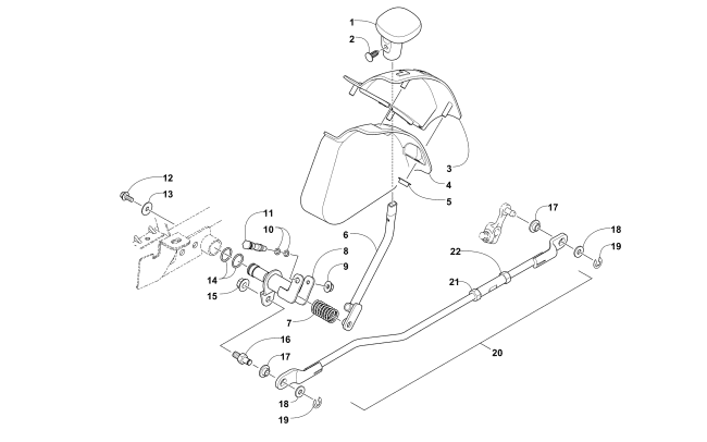 Parts Diagram for Arctic Cat 2013 550 LIMITED ATV SHIFT LEVER ASSEMBLY