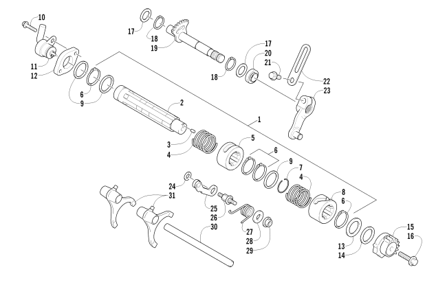 Parts Diagram for Arctic Cat 2012 350 CR ATV GEAR SHIFTING ASSEMBLY