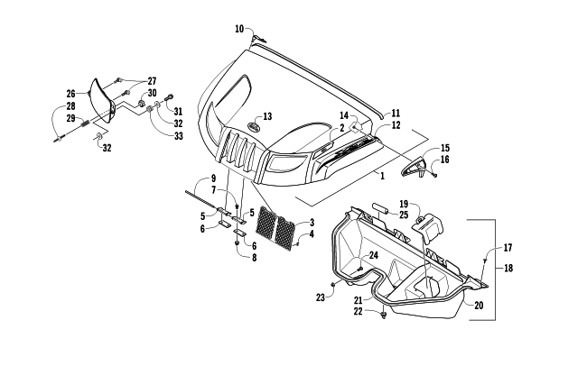 Parts Diagram for Arctic Cat 2011 PROWLER 550 XT ATV HOOD AND HEADLIGHT ASSEMBLY