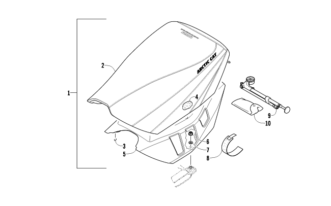 Parts Diagram for Arctic Cat 2011 M8 153 HCR SNOWMOBILE SEAT ASSEMBLY