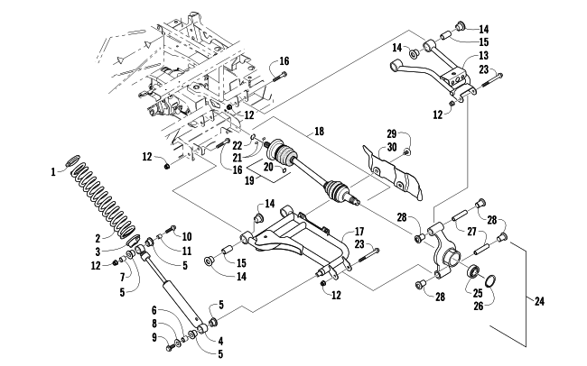 Parts Diagram for Arctic Cat 2012 PROWLER 700 XTX ATV REAR SUSPENSION ASSEMBLY