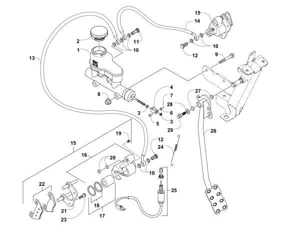 Parts Diagram for Arctic Cat 2014 PROWLER 700 XTX ATV FRONT BRAKE ASSEMBLY