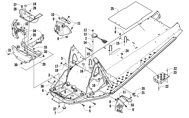 Parts Diagram for Arctic Cat 2012 TZ1 SNOWMOBILE CHASSIS ASSEMBLY