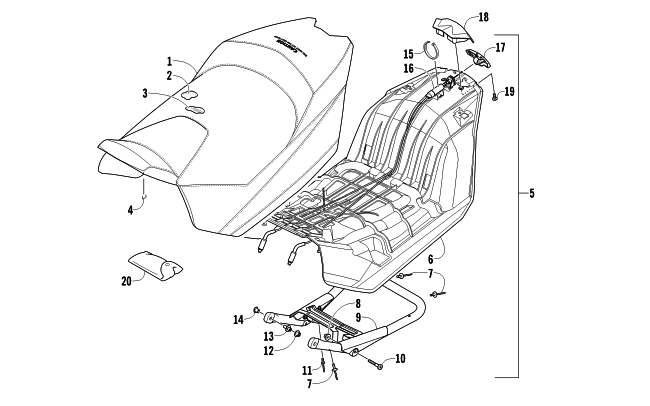 Parts Diagram for Arctic Cat 2011 Z1 TURBO LXR SNOWMOBILE SEAT ASSEMBLY