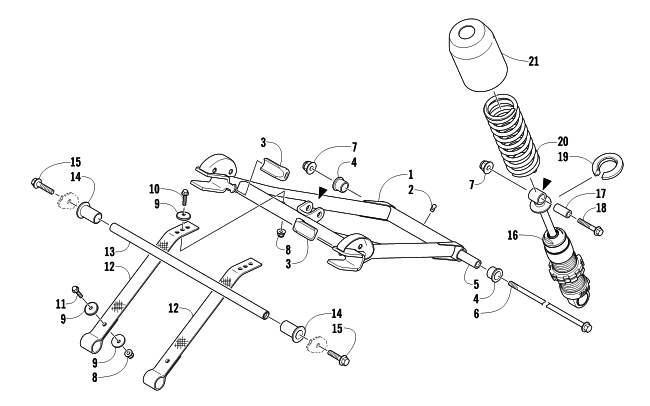 Parts Diagram for Arctic Cat 2011 Z1 TURBO EXT SNOWMOBILE REAR SUSPENSION FRONT ARM ASSEMBLY