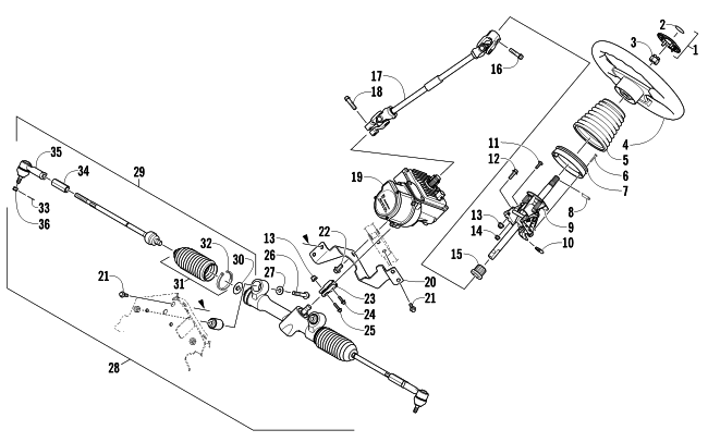 Parts Diagram for Arctic Cat 2011 PROWLER 700 HDX ATV STEERING ASSEMBLY