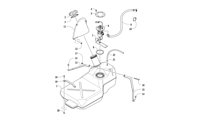 Parts Diagram for Arctic Cat 2013 PROWLER 700 HDX ATV GAS TANK ASSEMBLY