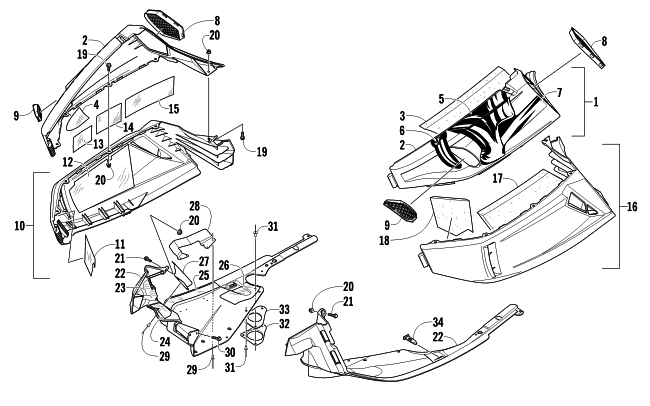 Parts Diagram for Arctic Cat 2011 Z1 SNO PRO SNOWMOBILE SKID PLATE AND SIDE PANEL ASSEMBLY