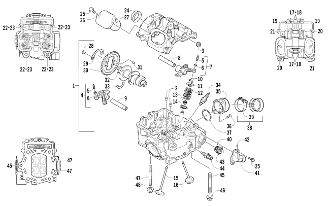 Parts Diagram for Arctic Cat 2012 PROWLER 700 XTX ATV CYLINDER HEAD AND CAMSHAFT/VALVE ASSEMBLY