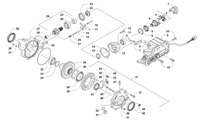 Parts Diagram for Arctic Cat 2010 700 DIESEL ATV FRONT DRIVE GEARCASE ASSEMBLY
