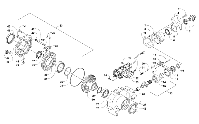 Parts Diagram for Arctic Cat 2009 PROWLER 550 4X4 FLATBED ATV FRONT DRIVE GEARCASE ASSEMBLY