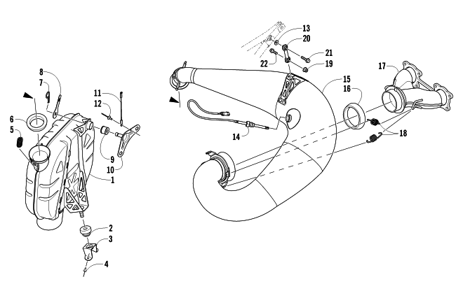 Parts Diagram for Arctic Cat 2011 ARCTIC CAT SNO PRO 600 CROSS COUNTRY SNOWMOBILE EXHAUST ASSEMBLY
