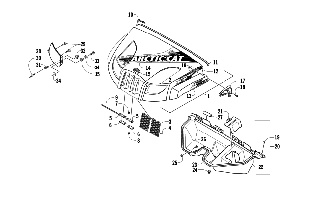 Parts Diagram for Arctic Cat 2011 PROWLER 1000 H2 EFI XTZ ATV HOOD AND HEADLIGHT ASSEMBLY
