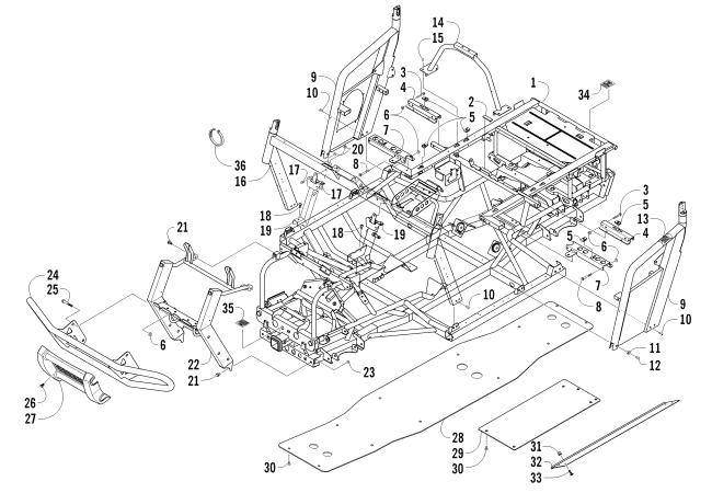 Parts Diagram for Arctic Cat 2011 PROWLER 1000 H2 EFI XTZ ATV FRAME AND RELATED PARTS
