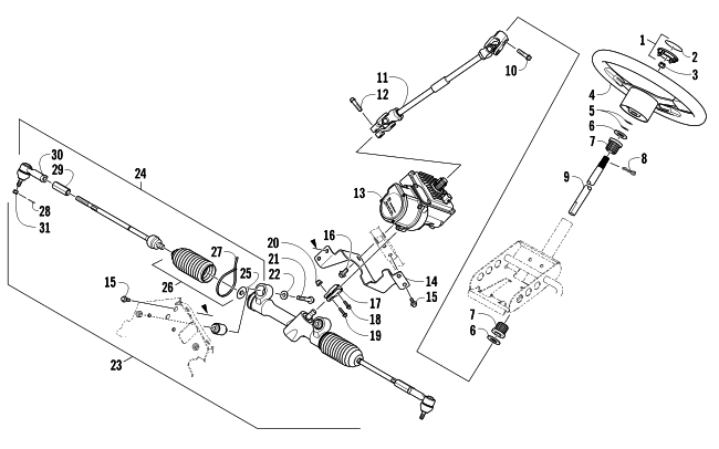 Parts Diagram for Arctic Cat 2011 PROWLER 1000 H2 EFI XTZ ATV STEERING ASSEMBLY