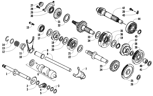 Parts Diagram for Arctic Cat 2011 300 2X4 UTILITY ATV TRANSMISSION ASSEMBLY