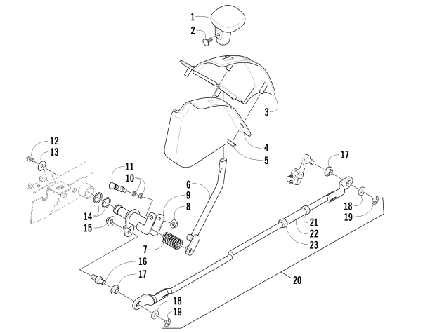 Parts Diagram for Arctic Cat 2011 TRV 1000s CRUISER ATV SHIFT LEVER ASSEMBLY