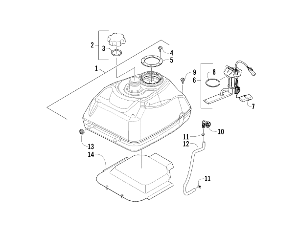 Parts Diagram for Arctic Cat 2012 425 CR ATV GAS TANK ASSEMBLY